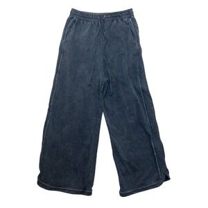 Three Bird Nest So Comfy Wide Leg Pants Womens Small Blue Mineral 100% Cotton